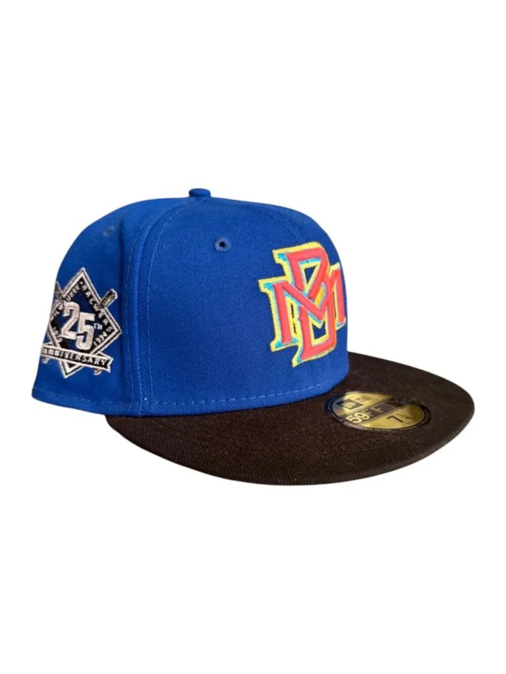 New Era Milwaukee Brewers 59FIFTY Fitted Hat Cap 25 Year Anniversary Patch